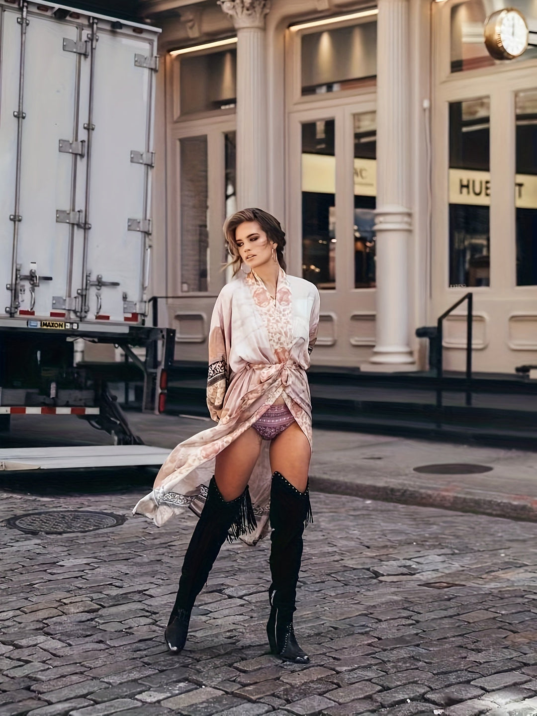 W&W Mode | Bedruckter, Vom Kimono Inspirierter, Stylischer Strandüberwurf