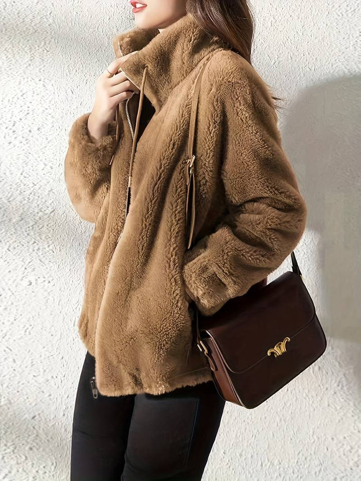 Teddy-Mantel mit Kordelzug