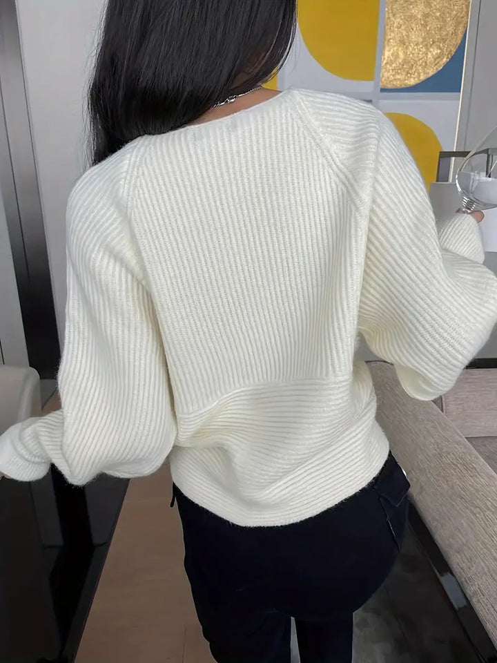 W&W Mode - Gekreuzter Strick-Cardigan