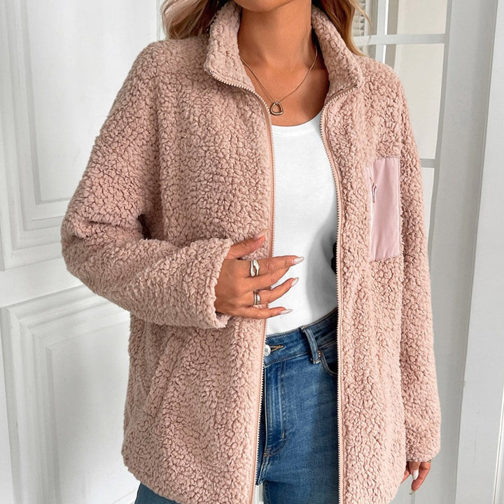 W&W Mode | Lässige Winter Zip-Up Fuzzy Jacke für Damen