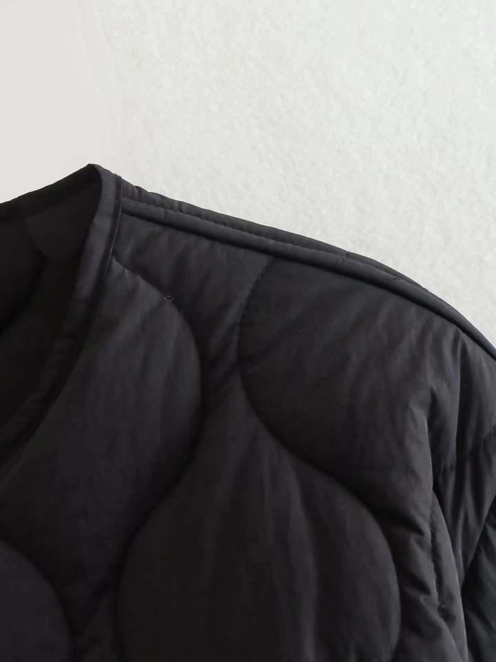 W&W Mode | Gepolsterte Jacke Damen, Leichtes Übergröße Modell Mit Taschen, Knopfverschluss