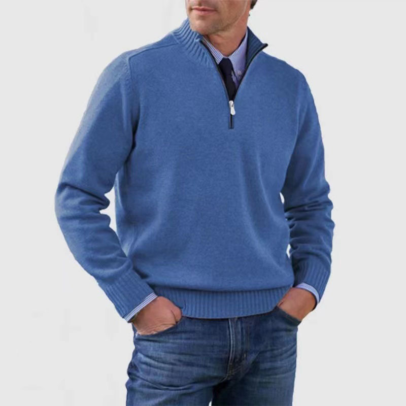 W&W Mode | Herrenpullover Mit Halbem Reißverschluss