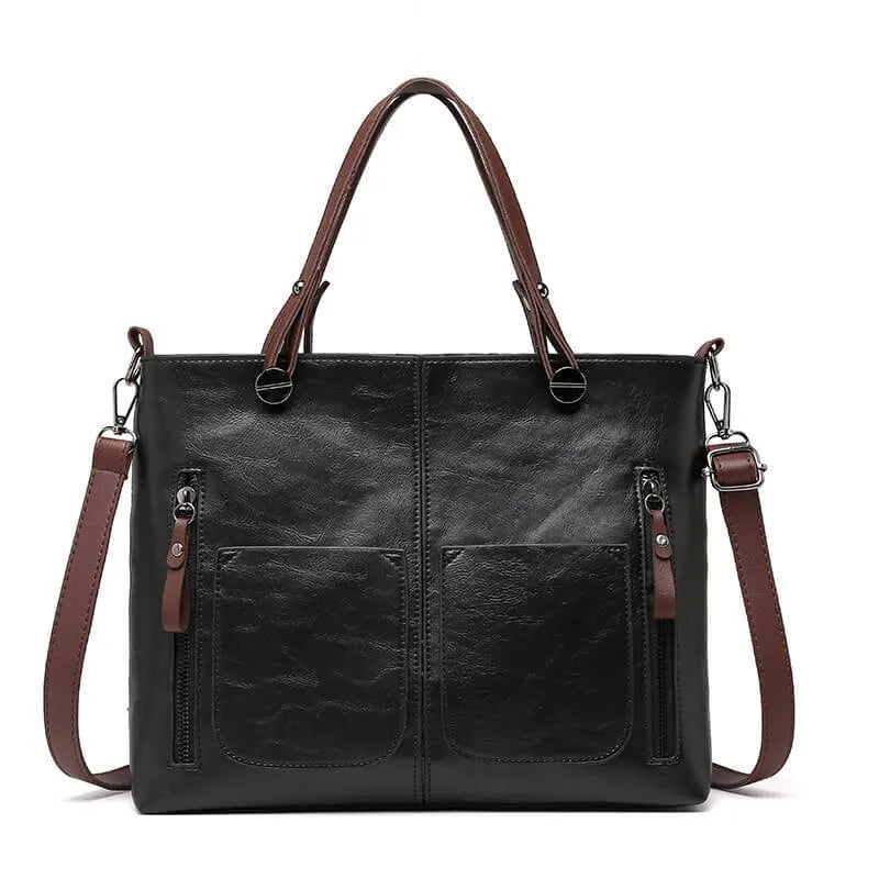 W&W Mode | Vintage Leder Schultertasche für Damen - Stilvolle und Nachhaltige Handtasche