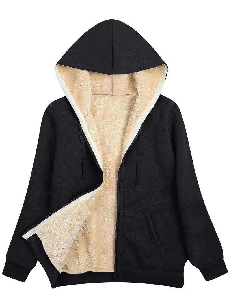 W&W Mode | Warme und weiche Kapuzenjacke für Damen | Perfekt für den Winter