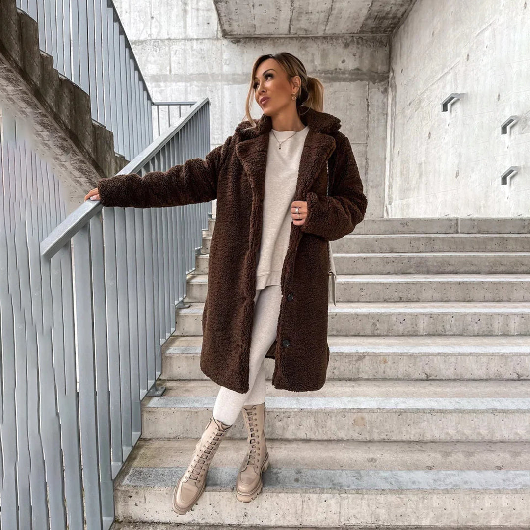 W&W Mode | Luxuriöse Lange Pelzjacke für Frauen
