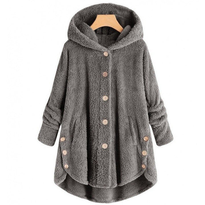 W&W Mode Mantel mit Kapuze für Frauen aus warmer Wolle.