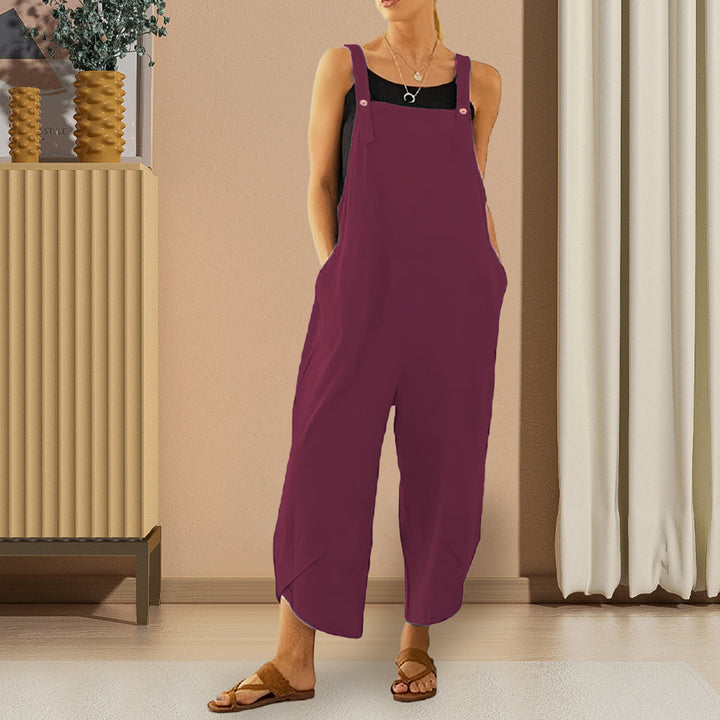 W&W Mode | Lässiger, lockerer Overall in Volltonfarbe für Damen