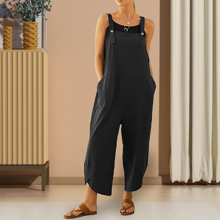 W&W Mode | Lässiger, lockerer Overall in Volltonfarbe für Damen