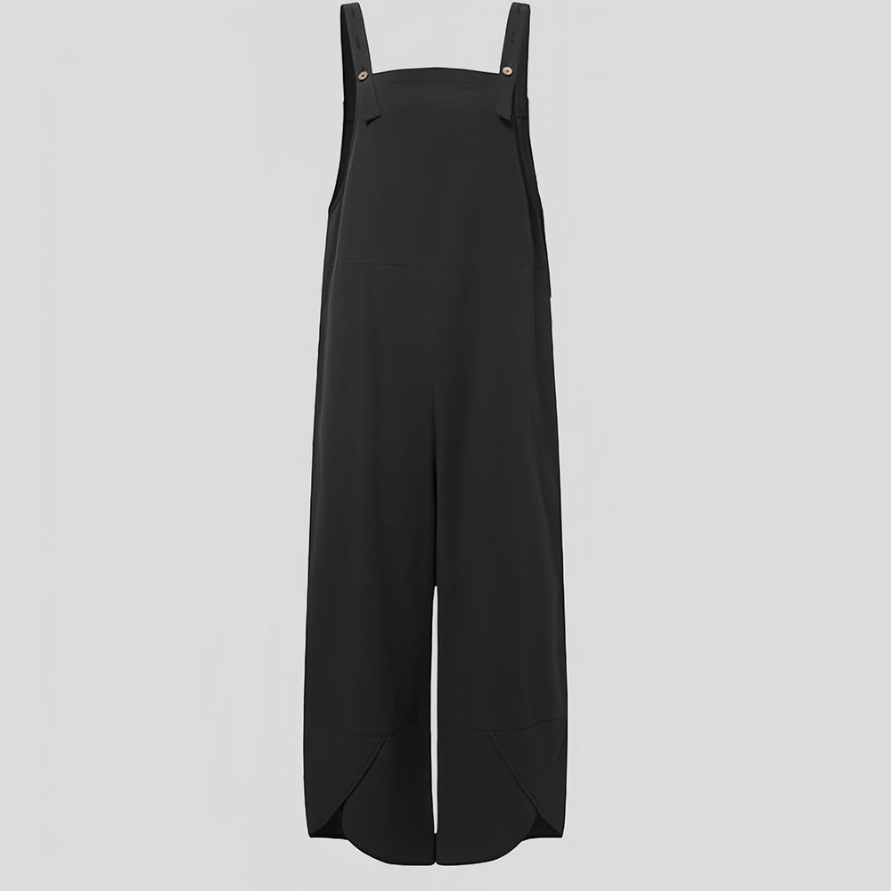 W&W Mode | Lässiger, lockerer Overall in Volltonfarbe für Damen