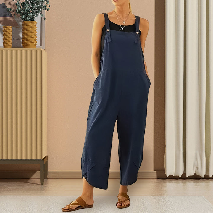 W&W Mode | Lässiger, lockerer Overall in Volltonfarbe für Damen