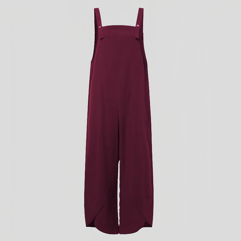 W&W Mode | Lässiger, lockerer Overall in Volltonfarbe für Damen