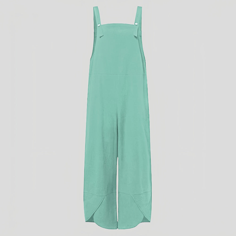 W&W Mode | Lässiger, lockerer Overall in Volltonfarbe für Damen