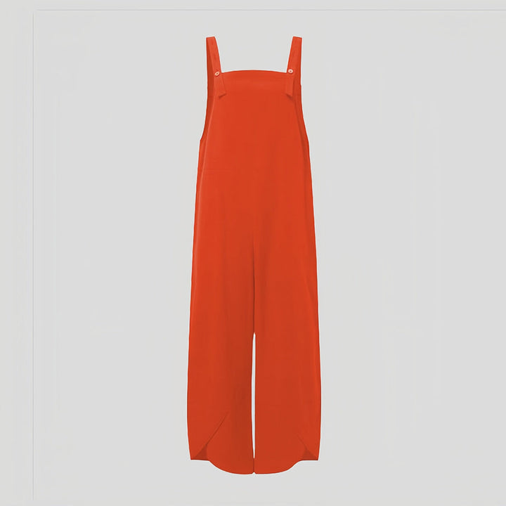 W&W Mode | Lässiger, lockerer Overall in Volltonfarbe für Damen