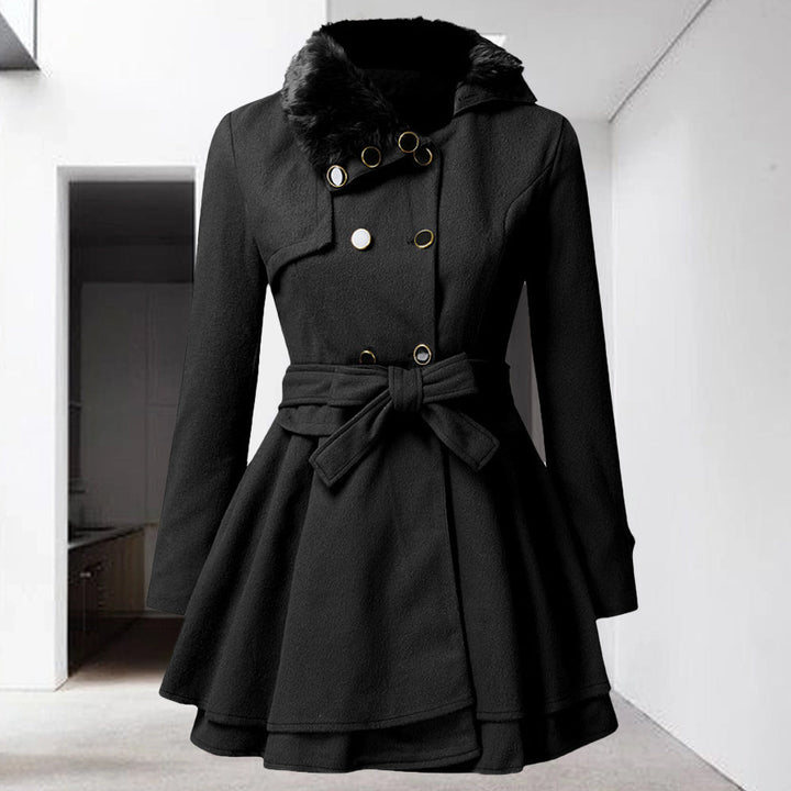 W&W Mode | Neuer, schmaler, langer zweireihiger Wollmantel für Damen