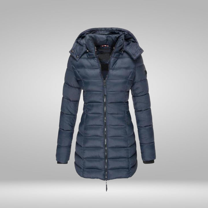 W&W Mode – Stylischer Langer Mantel mit Weichem Innenfutter und Kapuze
