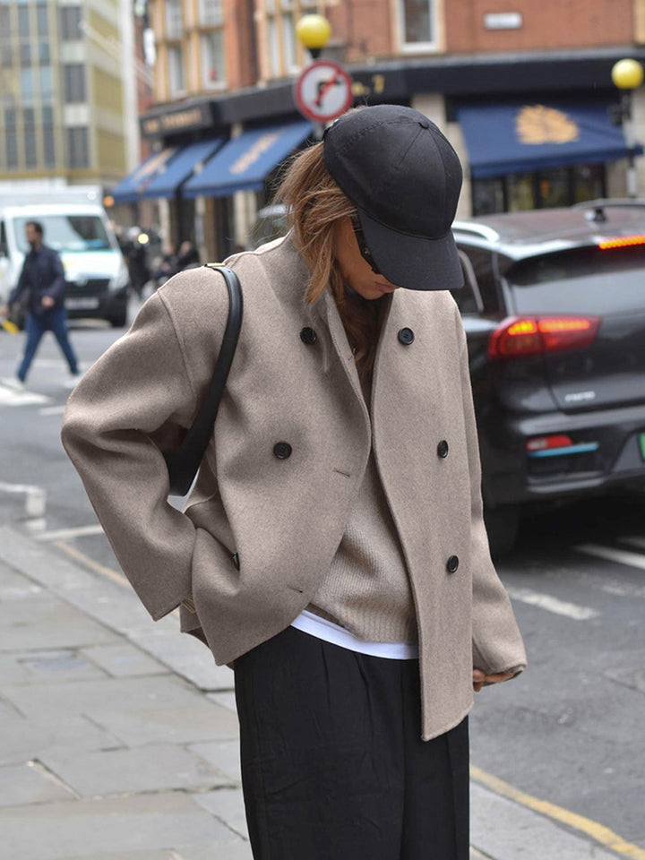 W&W Mode - Damen klassischer doppelt-geknöpfter Peacoat