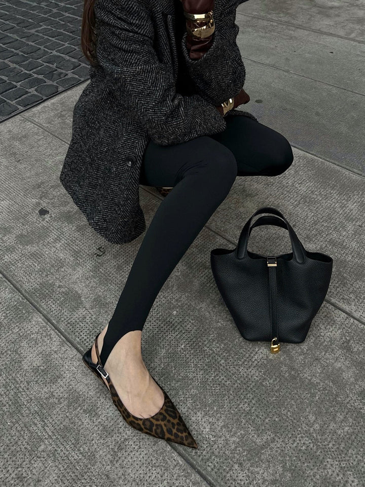 W&W Mode | Leopard Kitten Slingback Pumps