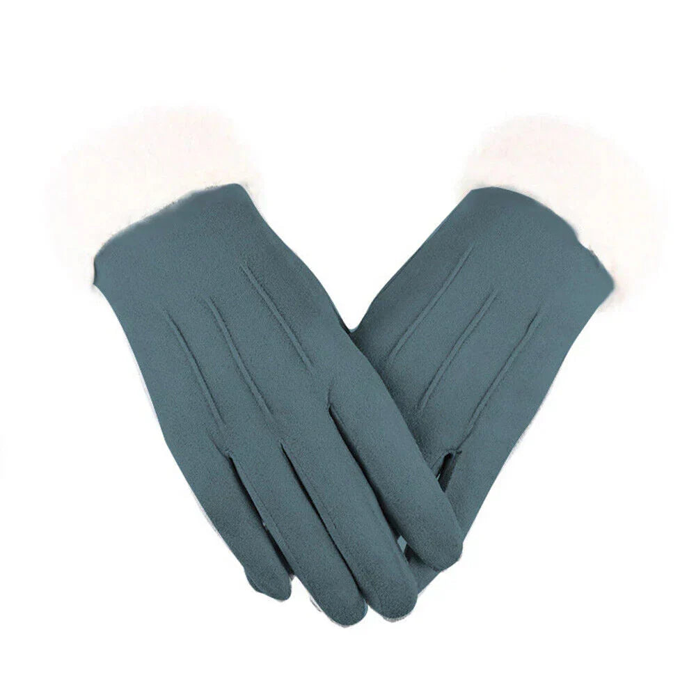 W&W Mode | Schicke Winter Trendy Wildleder Handschuhe mit Moderne Optik für Frauen