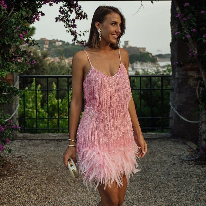 W&W Mode | Federn-Minikleid Für Frauen