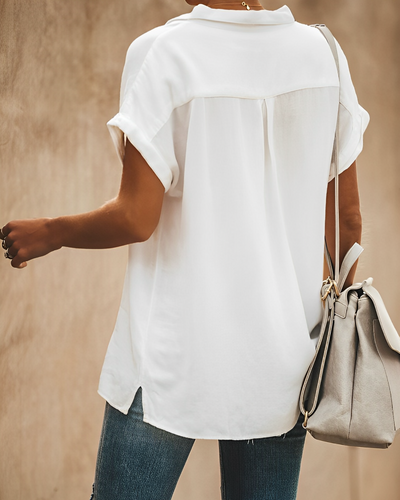 W&W Mode | Relaxed-Fit-Bluse mit Kragen und kurzen Ärmeln für Damen - Komfort und Stil