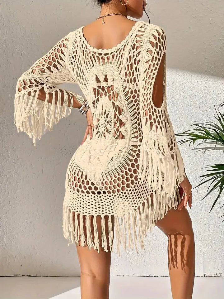 W&W Mode | Cover up Boho Stil Lange Ärmel Bikini Gewand Strandoutfits
