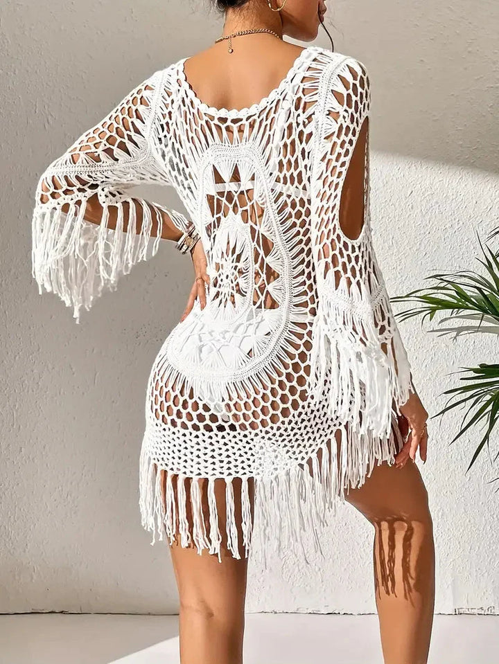W&W Mode | Cover up Boho Stil Lange Ärmel Bikini Gewand Strandoutfits