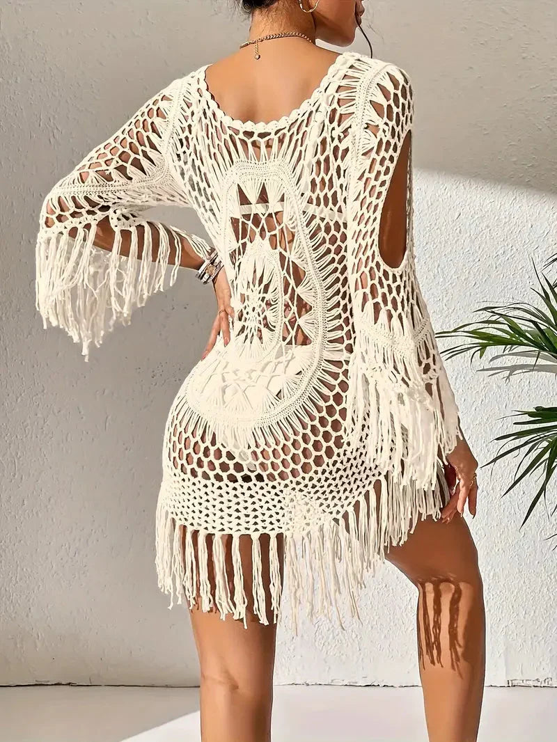 W&W Mode | Cover up Boho Stil Lange Ärmel Bikini Gewand Strandoutfits