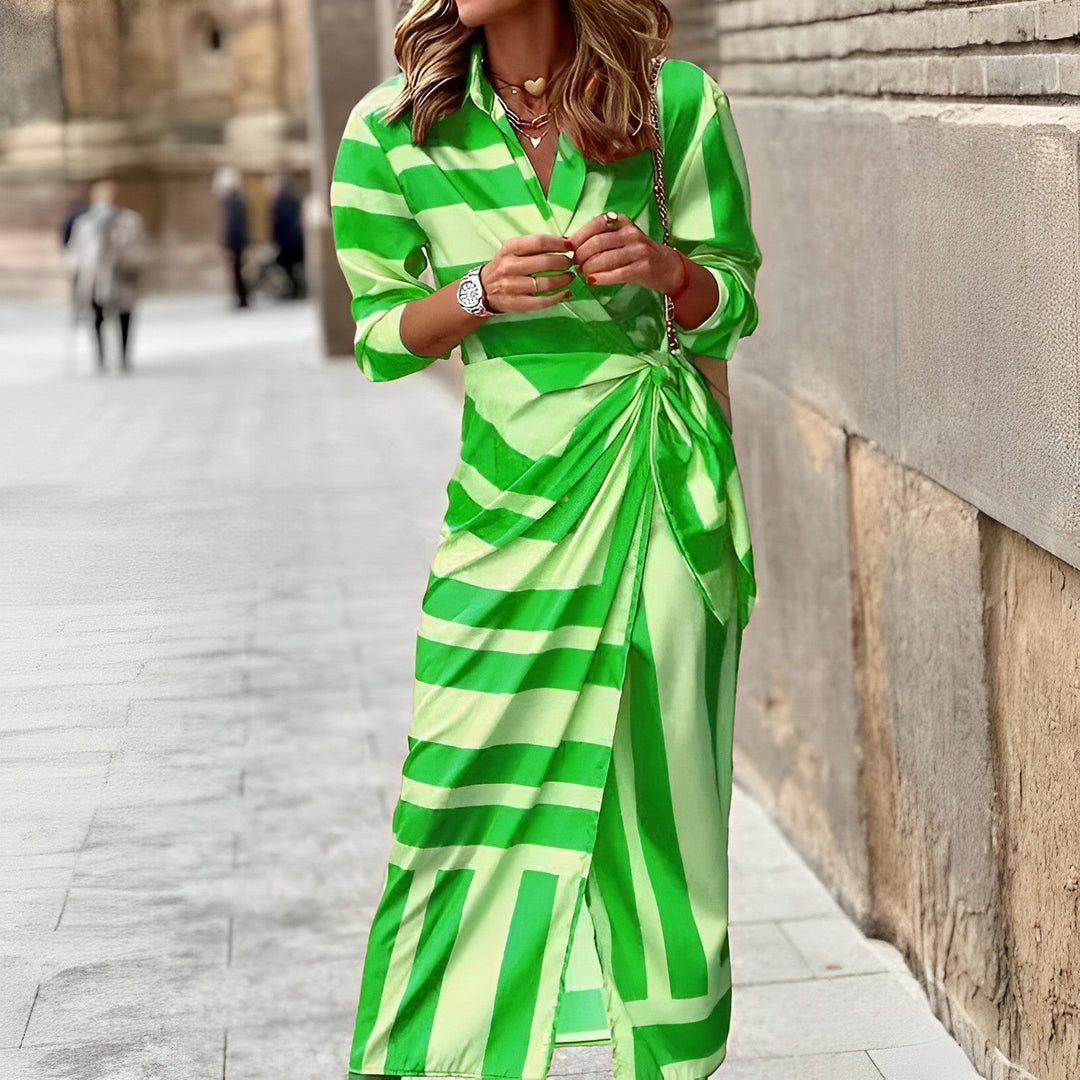 W&W Mode | Mehrfarbiges Langes Kleid für Damen