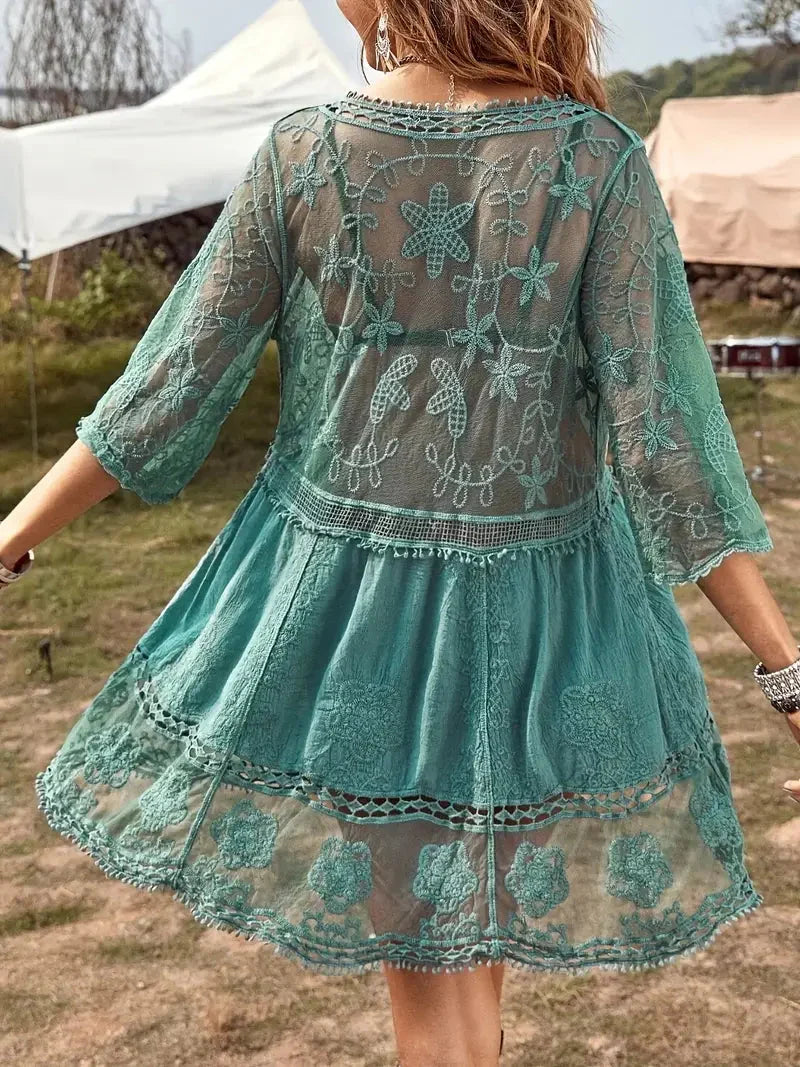 W&W Mode | Cover Up Lace Durchschauen Cover Up Kleid Boho-Stil