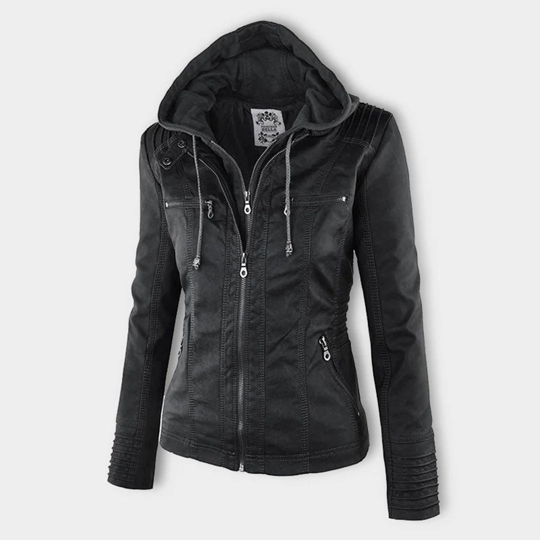 W&W Mode | Damen Lederjacke Mit Kapuze