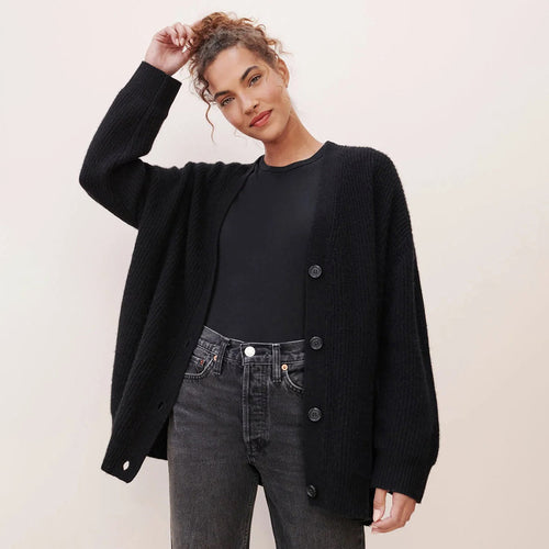W&W Mode | Warme Knopf-Strickjacke für Damen