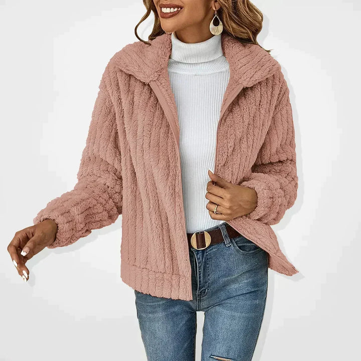 W&W Mode | Monochrome Casual Mantel mit Reißverschluss für Damen