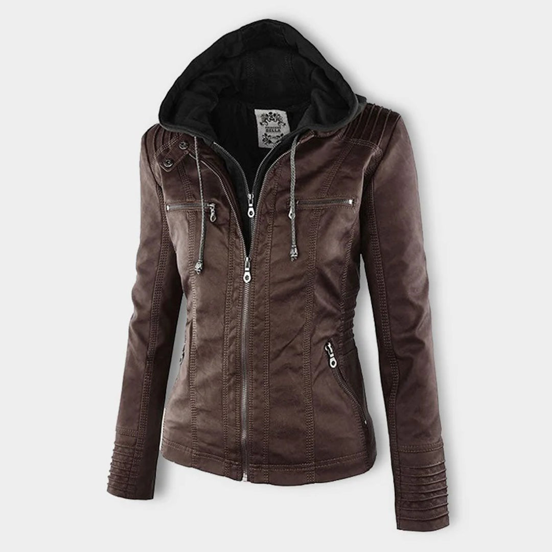W&W Mode | Damen Lederjacke Mit Kapuze