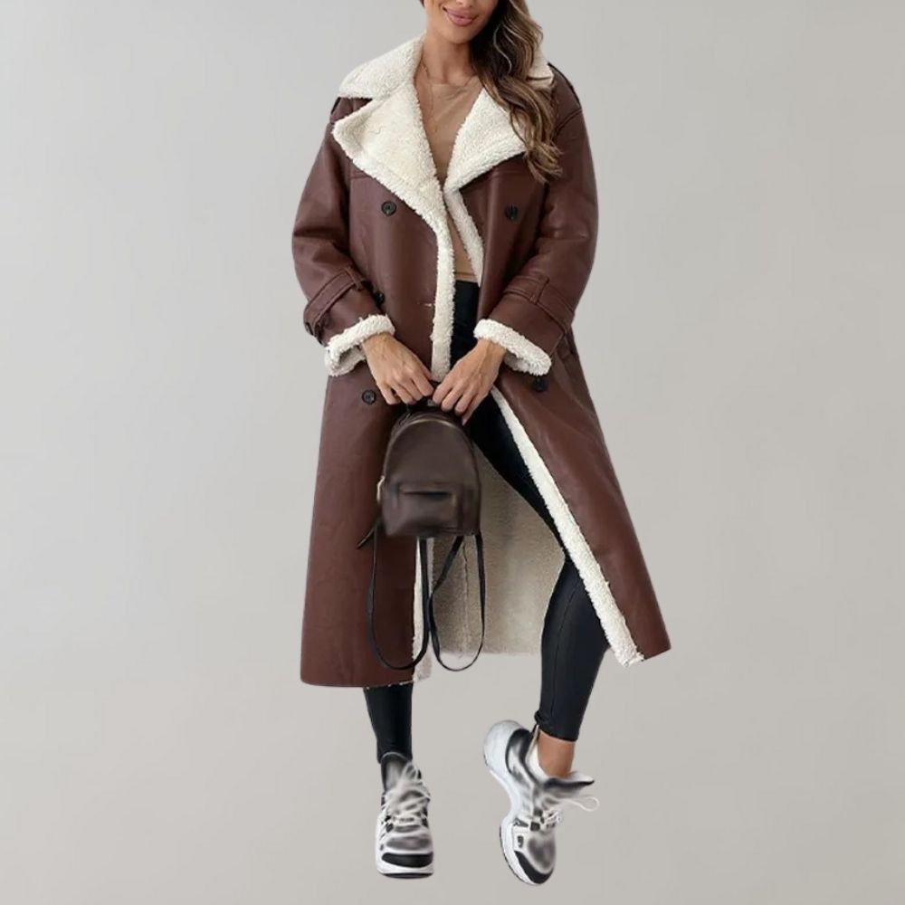 einreihiger Wintermantel aus weichem