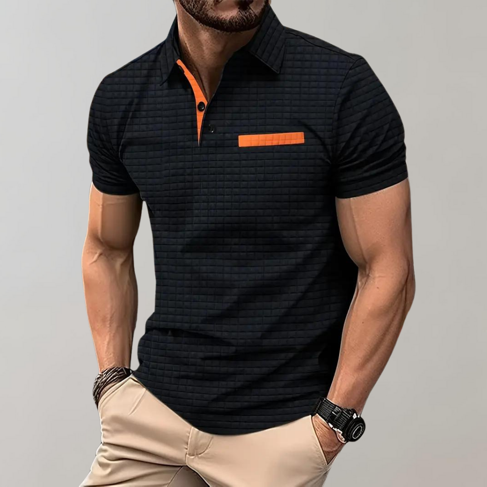 W&W Mode - Texturiertes Poloshirt