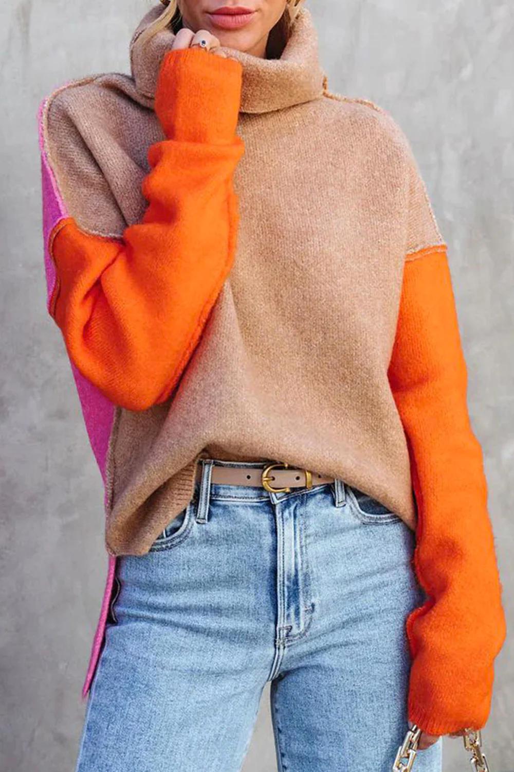 W&W Mode - Atemberaubender Farbblock-Pullover
