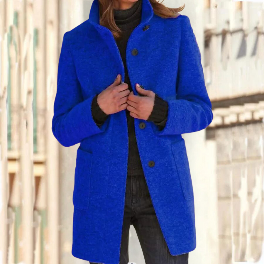 W&W Mode | Elegante Stehkragenmantel Für Damen