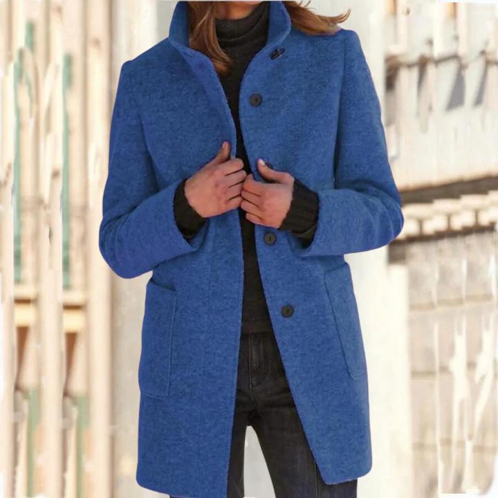 W&W Mode | Elegante Stehkragenmantel Für Damen