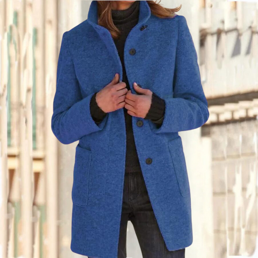 W&W Mode | Eleganter Stehkragenmantel für Damen