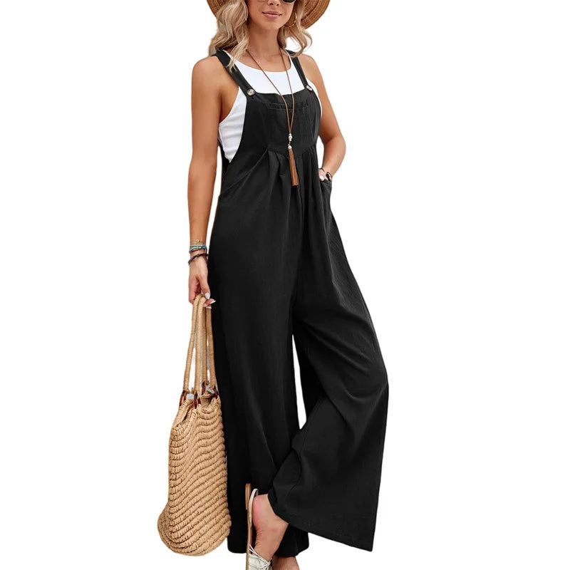 W&W Mode | Ärmellose Latzhose Lässig Jumpsuit