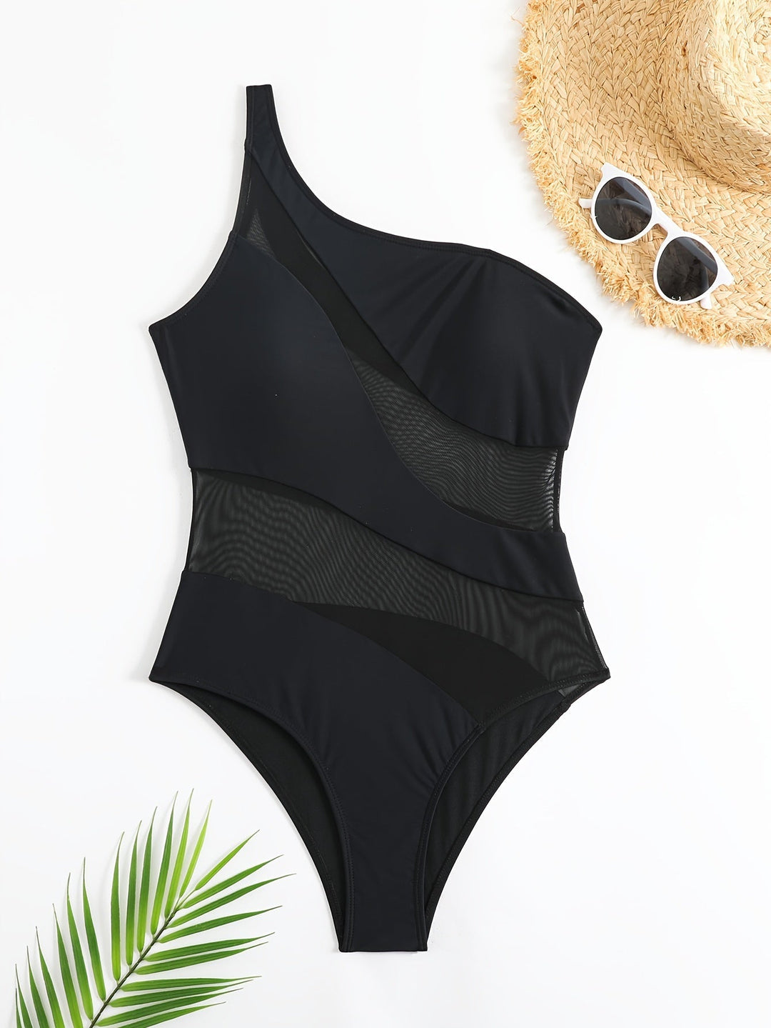 W&W Mode | Schickes Ein Schulter Badeanzug Mit Mesh Detail