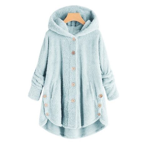 W&W Mode Mantel mit Kapuze für Frauen aus warmer Wolle.