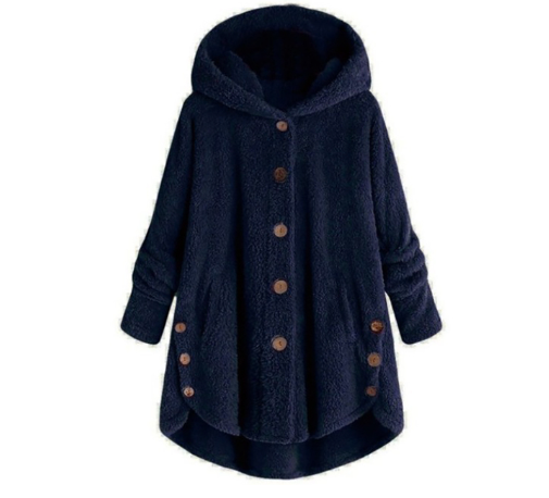 W&W Mode Mantel mit Kapuze für Frauen aus warmer Wolle.