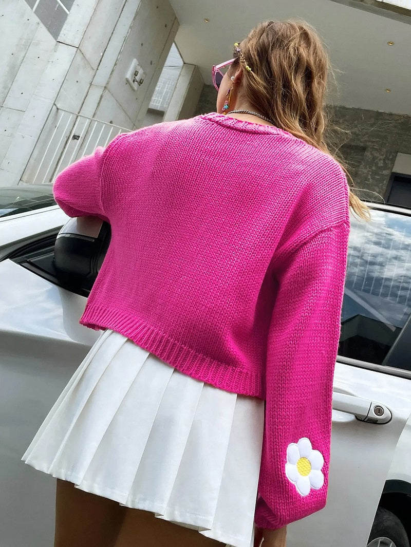 W&W Mode | Geblümter Strick-Cardigan für Damen