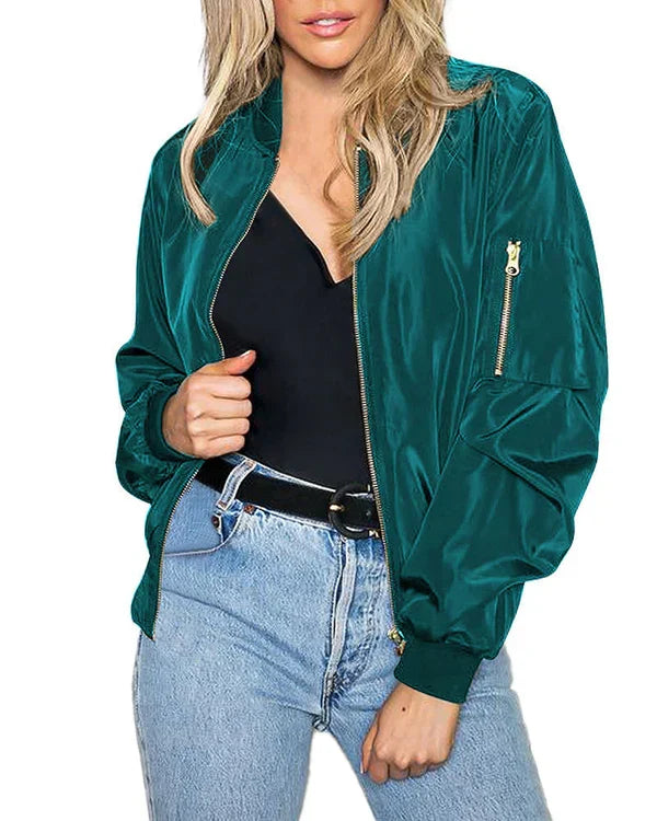 W&W Mode - Stilvolle Klassische Bomberjacke Mit Taschen - Perfekt Für Jede Gelegenheit