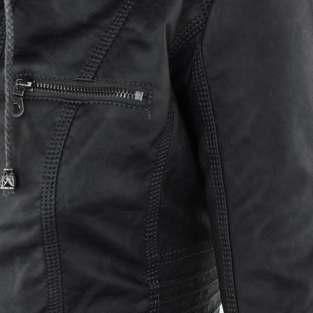 W&W Mode | Damen Lederjacke Mit Kapuze