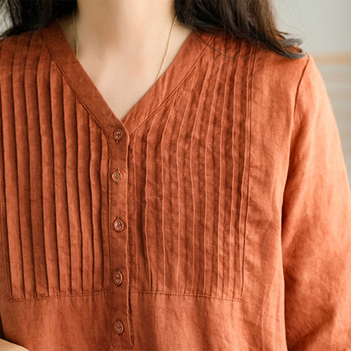 W&W Mode | Orange Leinen Kleid