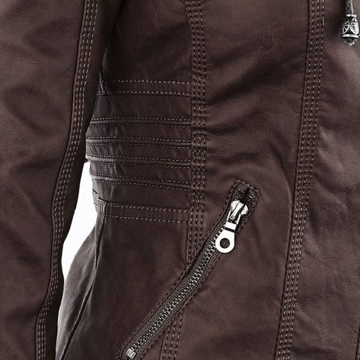 W&W Mode | Damen Lederjacke Mit Kapuze