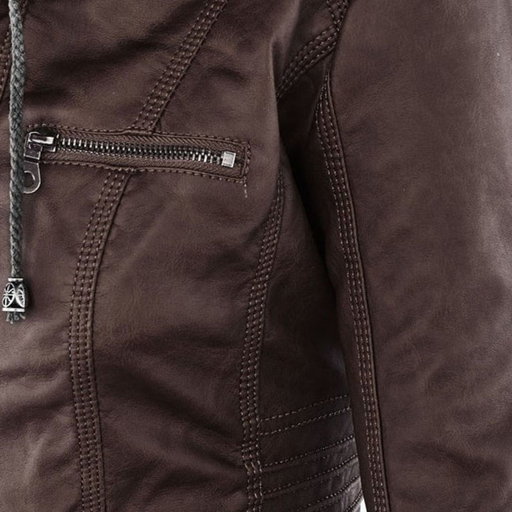 W&W Mode | Damen Lederjacke Mit Kapuze