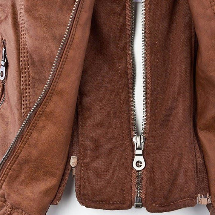 W&W Mode | Damen Lederjacke Mit Kapuze